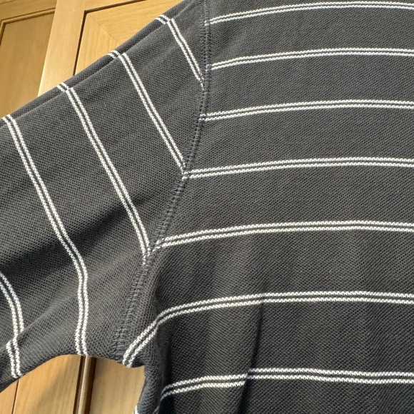 ATM Gray with White Striped Long Sleeve Casual Dress Pima Cotton Relaxed / small - Picture 6 of 14
